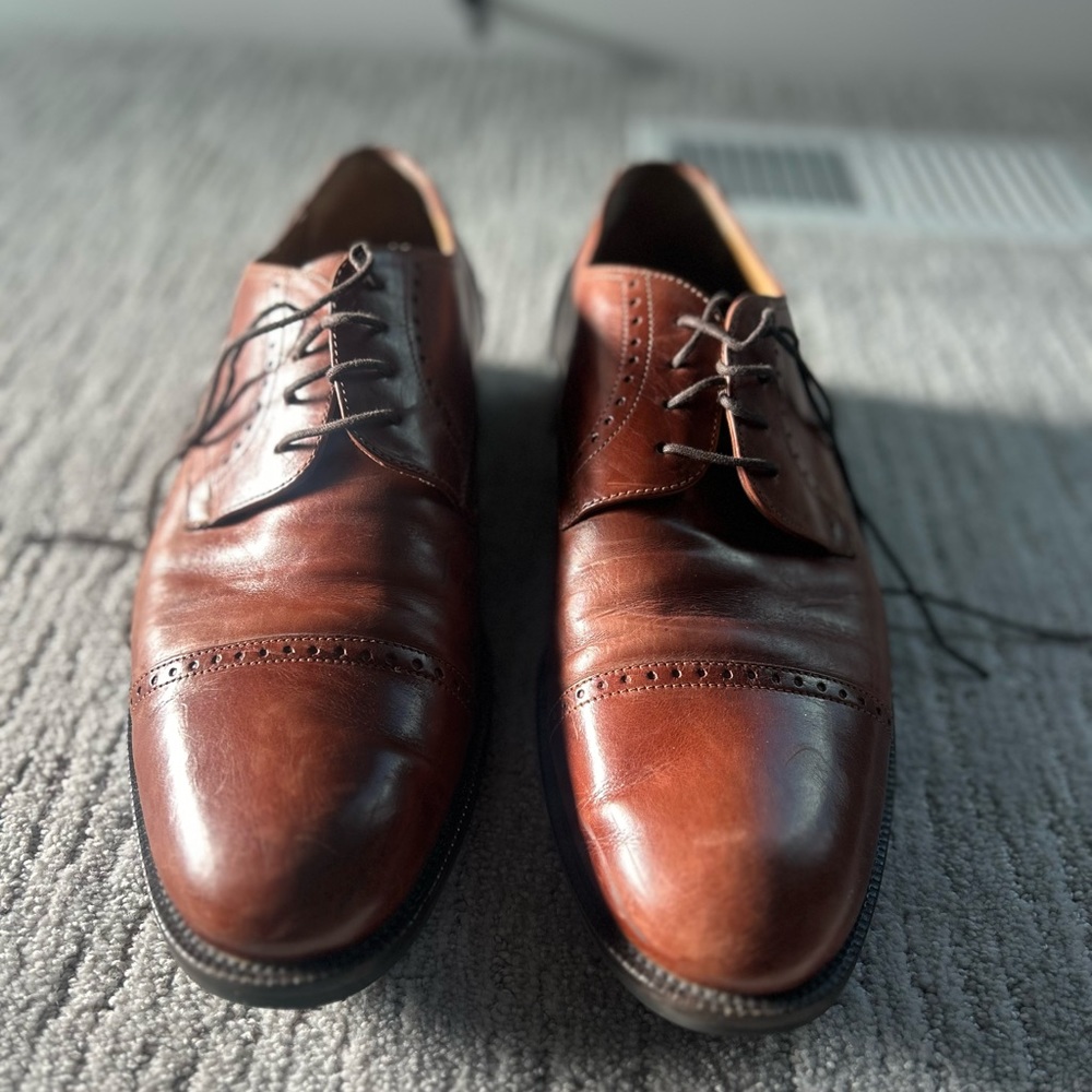 Johnston & Murphy Men’s Dress Shoes - Callum Cap in Mahogany
